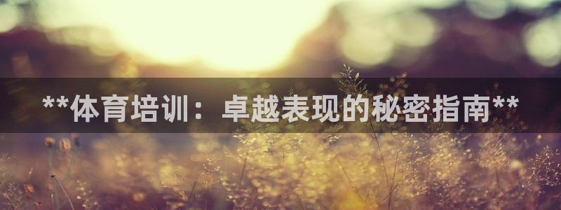 耀世娱乐中国：**体育培训：卓越表现的秘密指南**
